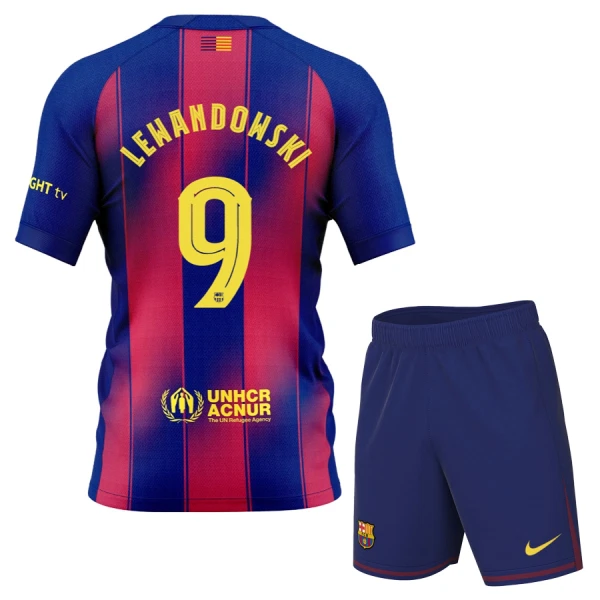 Fotbalové Dresy FC Barcelona Robert Lewandowski 9 Dětské Domácí 2025-26 Fotbalové Dresy FC Barcelona Robert Lewandowski 9 Dětské Domácí 2025-26