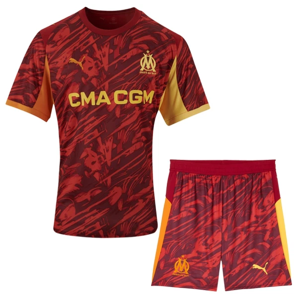 Brankářské Fotbalové Dresy Olympique de Marseille Dětské 2025-26 Červená Brankářské Fotbalové Dresy Olympique de Marseille Dětské 2025-26 Červená