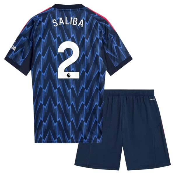 Fotbalové Dresy Arsenal Saliba 2 Dětské Venkovní 2025-26 Fotbalové Dresy Arsenal Saliba 2 Dětské Venkovní 2025-26