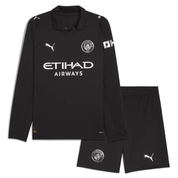 Fotbalové Dresy Manchester City Dětské Venkovní 2025-26 Dlouhý Rukáv Fotbalové Dresy Manchester City Dětské Venkovní 2025-26 Dlouhý Rukáv