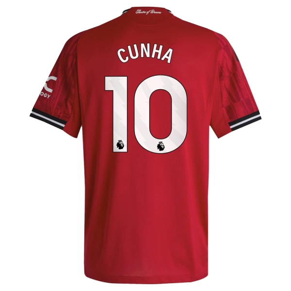 Fotbalové Dresy Manchester United Cunha 10 Domácí 2025-26 Fotbalové Dresy Manchester United Cunha 10 Domácí 2025-26