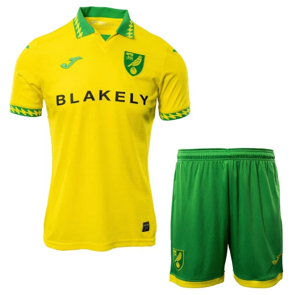Fotbalové Dresy Norwich City Dětské Domácí 2025-26 Fotbalové Dresy Norwich City Dětské Domácí 2025-26