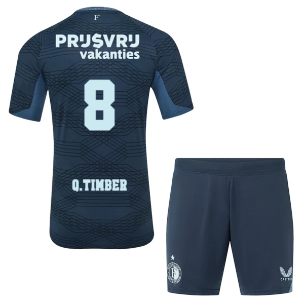 Fotbalové Dresy Feyenoord Rotterdam Q. Timber 8 Dětské Venkovní 2025-26 Fotbalové Dresy Feyenoord Rotterdam Q. Timber 8 Dětské Venkovní 2025-26