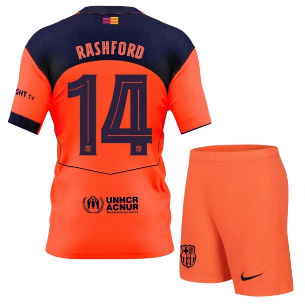 Fotbalové Dresy FC Barcelona Marcus Rashford 14 Dětské Alternativní 2025-26 Fotbalové Dresy FC Barcelona Marcus Rashford 14 Dětské Alternativní 2025-26