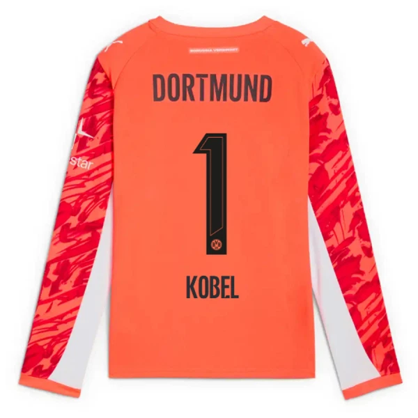 Brankářské Fotbalové Dresy Borussia Dortmund Kobel 1 2025-26 Červená Dlouhý Rukáv Brankářské Fotbalové Dresy Borussia Dortmund Kobel 1 2025-26 Červená Dlouhý Rukáv