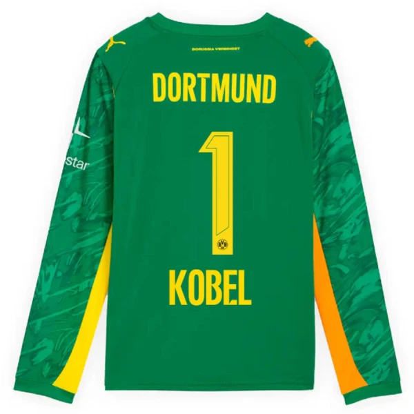 Brankářské Fotbalové Dresy Borussia Dortmund Kobel 1 2025-26 Zelená Dlouhý Rukáv Brankářské Fotbalové Dresy Borussia Dortmund Kobel 1 2025-26 Zelená Dlouhý Rukáv