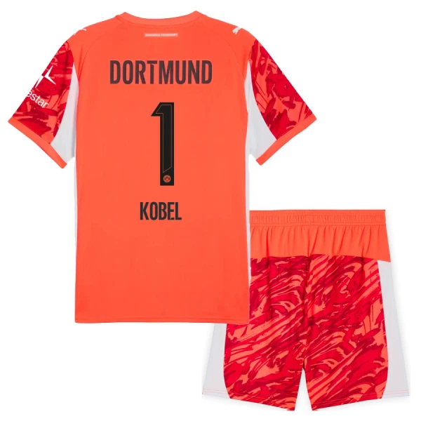 Brankářské Fotbalové Dresy Borussia Dortmund Kobel 1 Dětské 2025-26 Červená Brankářské Fotbalové Dresy Borussia Dortmund Kobel 1 Dětské 2025-26 Červená