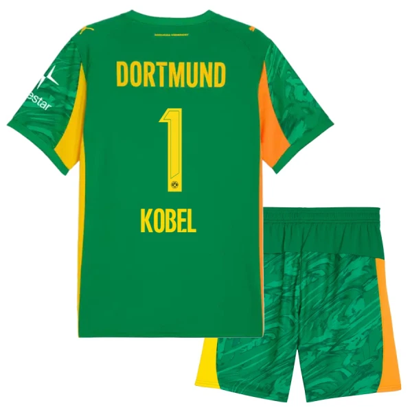 Brankářské Fotbalové Dresy Borussia Dortmund Kobel 1 Dětské 2025-26 Zelená Brankářské Fotbalové Dresy Borussia Dortmund Kobel 1 Dětské 2025-26 Zelená