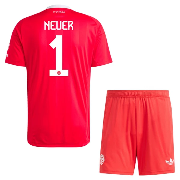 Brankářské Fotbalové Dresy FC Bayern Mnichov Manuel Neuer 1 Dětské 2025-26 Červená Brankářské Fotbalové Dresy FC Bayern Mnichov Manuel Neuer 1 Dětské 2025-26 Červená