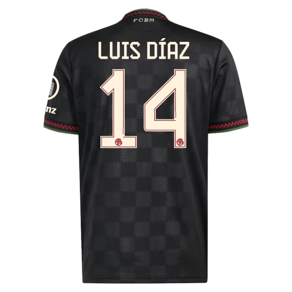 Fotbalové Dresy FC Bayern Mnichov Luis Díaz 14 Alternativní 2025-26 Fotbalové Dresy FC Bayern Mnichov Luis Díaz 14 Alternativní 2025-26