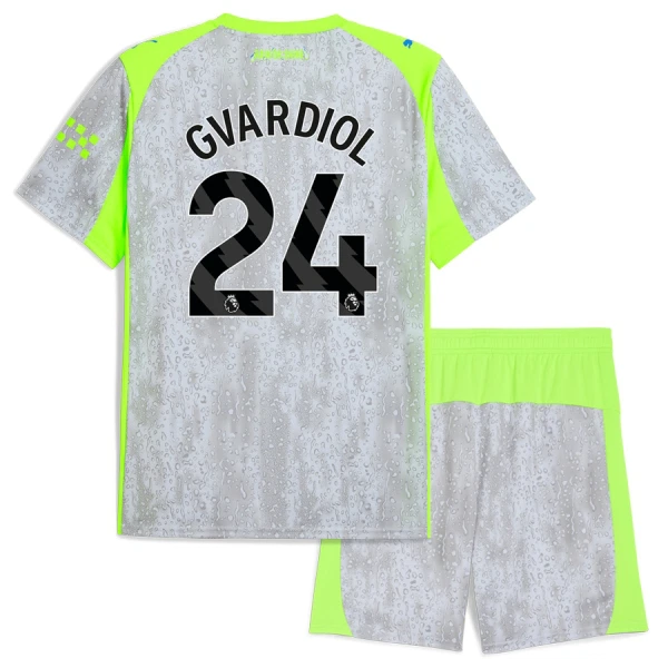 Fotbalové Dresy Manchester City Josko Gvardiol 24 Dětské Alternativní 2025-26 Fotbalové Dresy Manchester City Josko Gvardiol 24 Dětské Alternativní 2025-26
