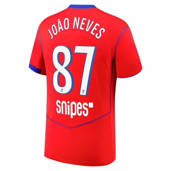 Fotbalové Dresy Paris Saint-Germain Joao Neves 87 Alternativní 2025-26 Fotbalové Dresy Paris Saint-Germain Joao Neves 87 Alternativní 2025-26