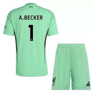 Brankářské Fotbalové Dresy Liverpool FC Alisson Becker 1 Dětské 2025-26 Zelená Brankářské Fotbalové Dresy Liverpool FC Alisson Becker 1 Dětské 2025-26 Zelená