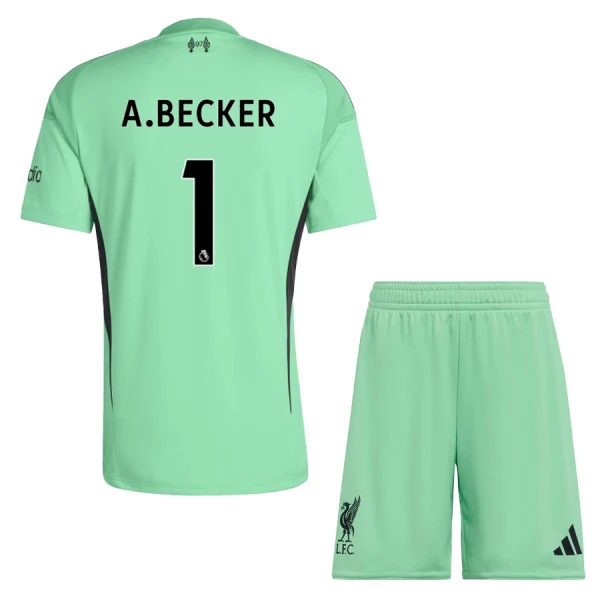 Brankářské Fotbalové Dresy Liverpool FC Alisson Becker 1 Dětské 2025-26 Zelená Brankářské Fotbalové Dresy Liverpool FC Alisson Becker 1 Dětské 2025-26 Zelená