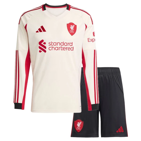 Fotbalové Dresy Liverpool FC Dětské Venkovní 2025-26 Dlouhý Rukáv Fotbalové Dresy Liverpool FC Dětské Venkovní 2025-26 Dlouhý Rukáv