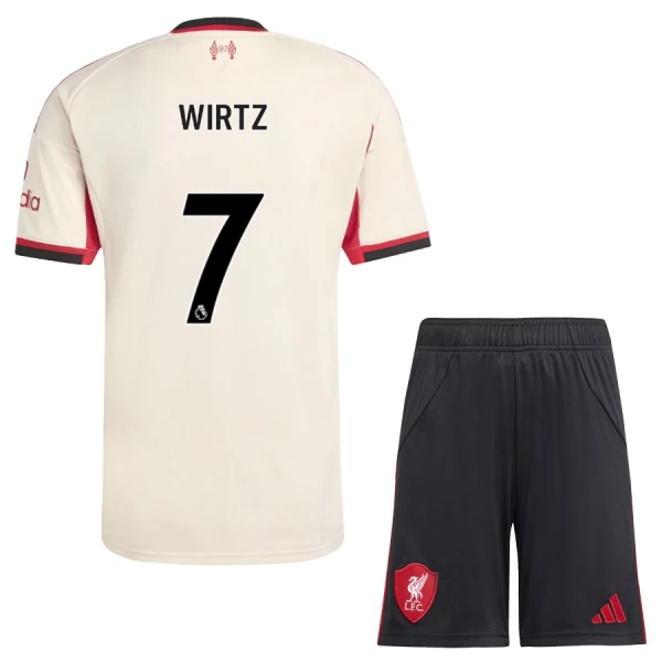 Fotbalové Dresy Liverpool FC Wirtz 7 Dětské Venkovní 2025-26 Fotbalové Dresy Liverpool FC Wirtz 7 Dětské Venkovní 2025-26