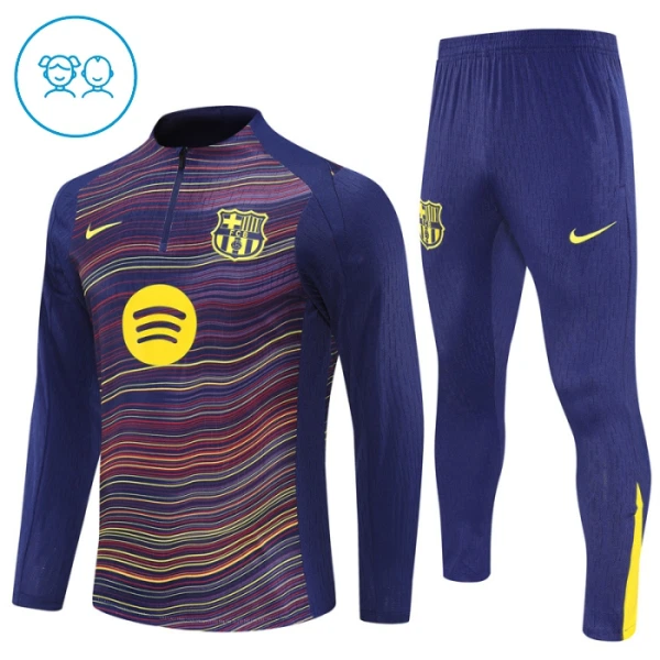 FC Barcelona Tréninkové Teplákové Soupravy Dětské 2025-26 Námořnictvo