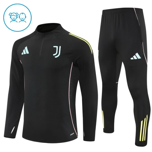 Juventus Tréninkové Teplákové Soupravy Dětské 2025-26 Černá