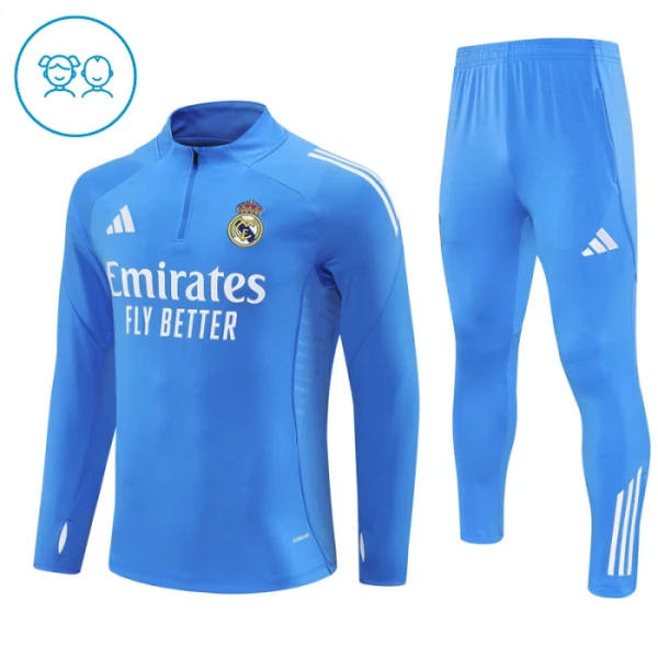 Real Madrid Tréninkové Teplákové Soupravy Dětské 2025-26 Modrá