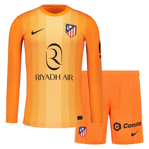 Brankářské Fotbalové Dresy Atlético Madrid Dětské 2025-26 Oranžový Dlouhý Rukáv