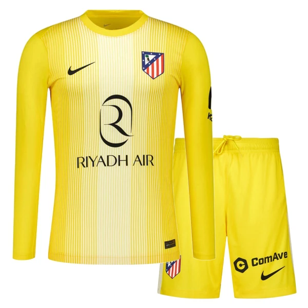 Brankářské Fotbalové Dresy Atlético Madrid Dětské 2025-26 Žlutá Dlouhý Rukáv