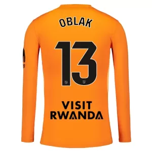 Brankářské Fotbalové Dresy Atlético Madrid Jan Oblak 13 2025-26 Oranžový Dlouhý Rukáv Brankářské Fotbalové Dresy Atlético Madrid Jan Oblak 13 2025-26 Oranžový Dlouhý Rukáv