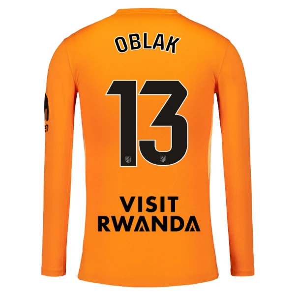 Brankářské Fotbalové Dresy Atlético Madrid Jan Oblak 13 2025-26 Oranžový Dlouhý Rukáv