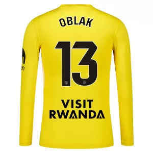 Brankářské Fotbalové Dresy Atlético Madrid Jan Oblak 13 2025-26 Žlutá Dlouhý Rukáv Brankářské Fotbalové Dresy Atlético Madrid Jan Oblak 13 2025-26 Žlutá Dlouhý Rukáv