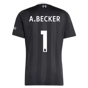 Brankářské Fotbalové Dresy Liverpool FC Alisson Becker 1 2025-26 Černá Brankářské Fotbalové Dresy Liverpool FC Alisson Becker 1 2025-26 Černá