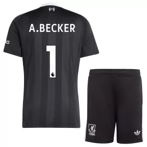Brankářské Fotbalové Dresy Liverpool FC Alisson Becker 1 Dětské 2025-26 Černá Brankářské Fotbalové Dresy Liverpool FC Alisson Becker 1 Dětské 2025-26 Černá