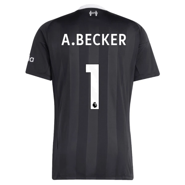 Brankářské Fotbalové Dresy Liverpool FC Alisson Becker 1 Dětské 2025-26 Černá