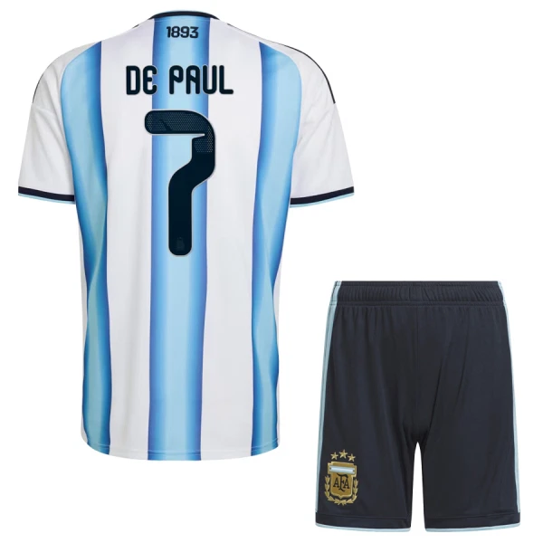 Fotbalové Dresy Argentina Rodrigo de Paul 7 Dětské Domácí MS 2026