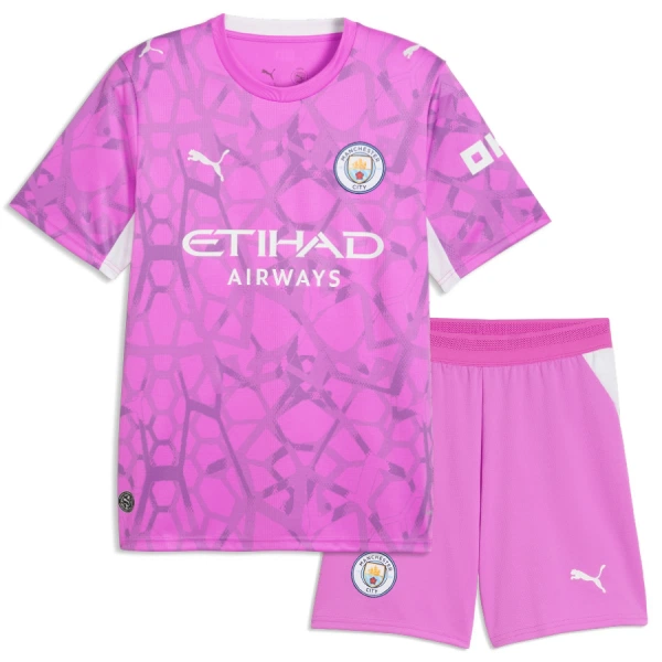 Brankářské Fotbalové Dresy Manchester City Dětské Venkovní 2026-27 Růžová Brankářské Fotbalové Dresy Manchester City Dětské Venkovní 2026-27 Růžová