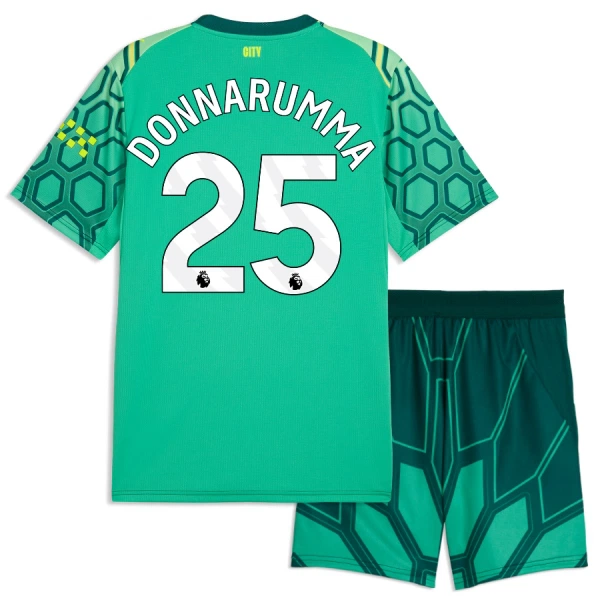 Brankářské Fotbalové Dresy Manchester City Gianluigi Donnarumma 25 Dětské Domácí 2026-27 Zelená Brankářské Fotbalové Dresy Manchester City Gianluigi Donnarumma 25 Dětské Domácí 2026-27 Zelená