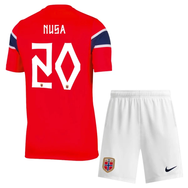 Fotbalové Dresy Norsko Nusa 20 Dětské Domácí MS 2026 Fotbalové Dresy Norsko Nusa 20 Dětské Domácí MS 2026
