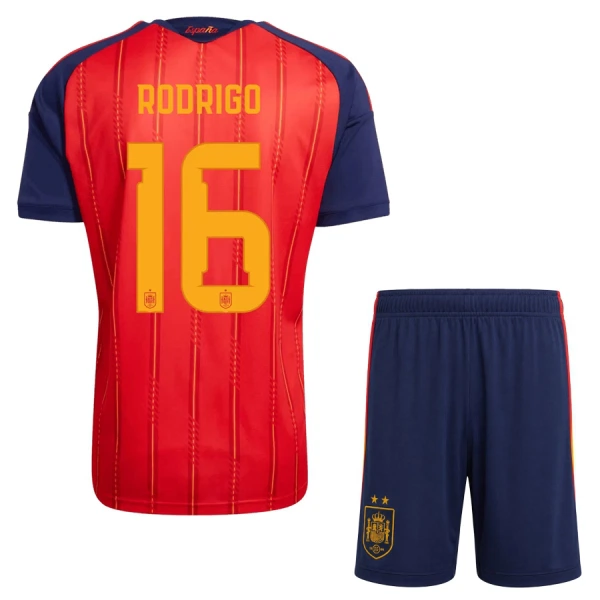 Fotbalové Dresy Španělsko 2 Stars Rodrigo Hernández 16 Dětské Domácí MS 2026 Fotbalové Dresy Španělsko 2 Stars Rodrigo Hernández 16 Dětské Domácí MS 2026