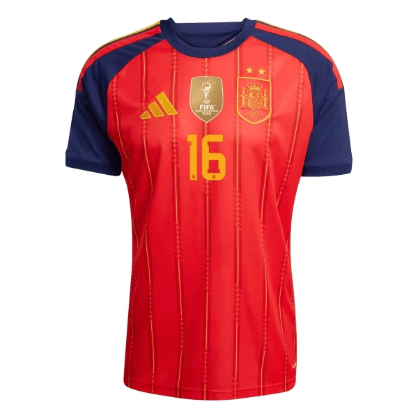 Fotbalové Dresy Španělsko 2 Stars Rodrigo Hernández 16 Domácí MS 2026