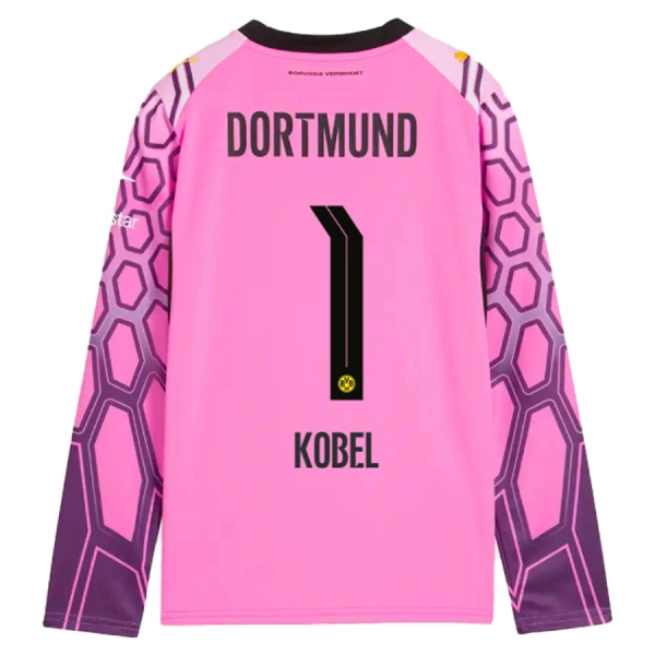 Brankářské Fotbalové Dresy Borussia Dortmund Kobel 1 Venkovní 2026-27 Růžová Dlouhý Rukáv Brankářské Fotbalové Dresy Borussia Dortmund Kobel 1 Venkovní 2026-27 Růžová Dlouhý Rukáv