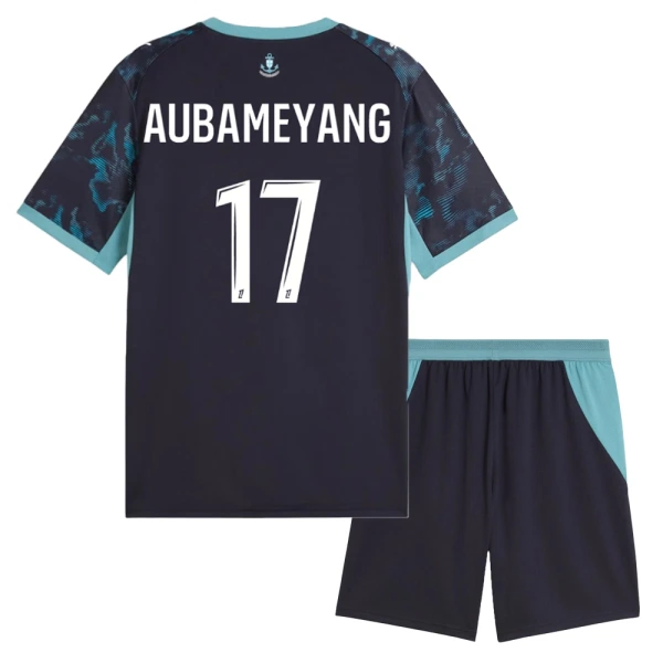 Fotbalové Dresy Olympique de Marseille Aubameyang 17 Dětské Venkovní 2026-27 Fotbalové Dresy Olympique de Marseille Aubameyang 17 Dětské Venkovní 2026-27