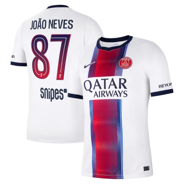 Fotbalové Dresy Paris Saint-Germain Joao Neves 87 Venkovní 2026-27 Fotbalové Dresy Paris Saint-Germain Joao Neves 87 Venkovní 2026-27