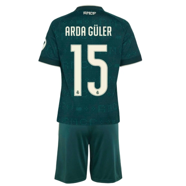 Fotbalové Dresy Real Madrid Arda Guler 15 Dětské Venkovní 2026-27 Fotbalové Dresy Real Madrid Arda Guler 15 Dětské Venkovní 2026-27