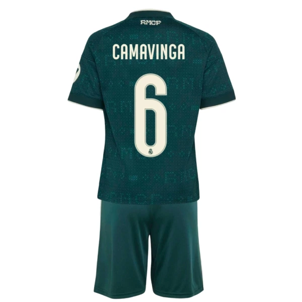 Fotbalové Dresy Real Madrid Eduardo Camavinga 6 Dětské Venkovní 2026-27 Fotbalové Dresy Real Madrid Eduardo Camavinga 6 Dětské Venkovní 2026-27