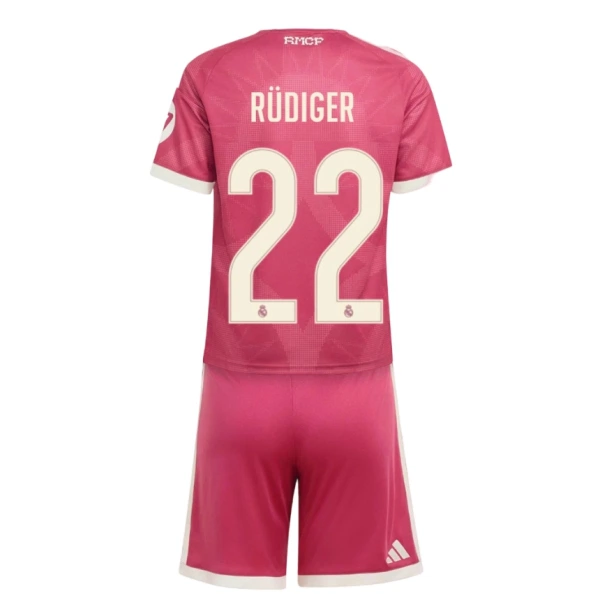 Fotbalové Dresy Real Madrid Rudiger 22 Dětské Alternativní 2026-27 Fotbalové Dresy Real Madrid Rudiger 22 Dětské Alternativní 2026-27