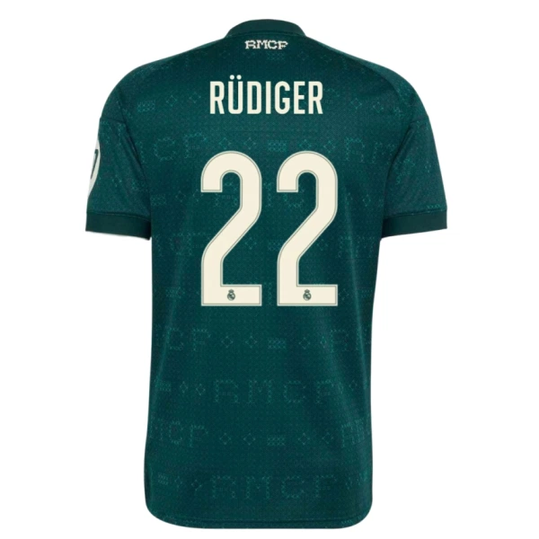 Fotbalové Dresy Real Madrid Rudiger 22 Venkovní 2026-27 Fotbalové Dresy Real Madrid Rudiger 22 Venkovní 2026-27