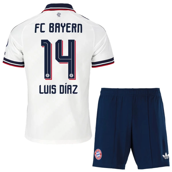 Fotbalové Dresy FC Bayern Mnichov Luis Díaz 14 Dětské Venkovní 2026-27 Fotbalové Dresy FC Bayern Mnichov Luis Díaz 14 Dětské Venkovní 2026-27