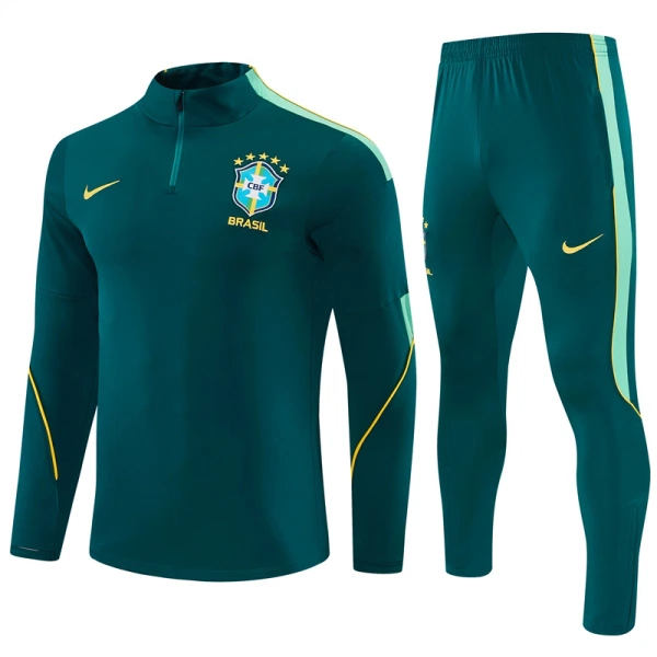 Brazílie Tréninkové Teplákové Soupravy 2026-27 Zelená Brazílie Tréninkové Teplákové Soupravy 2026-27 Zelená