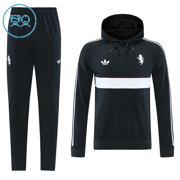 Juventus Hoodie Tréninkové Teplákové Soupravy Dětské 2026-27 Černá