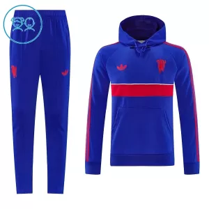 Manchester United Hoodie Tréninkové Teplákové Soupravy Dětské 2026-27 Modrá