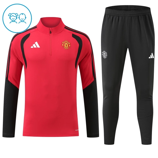 Manchester United Tréninkové Teplákové Soupravy Dětské 2026-27 Červená