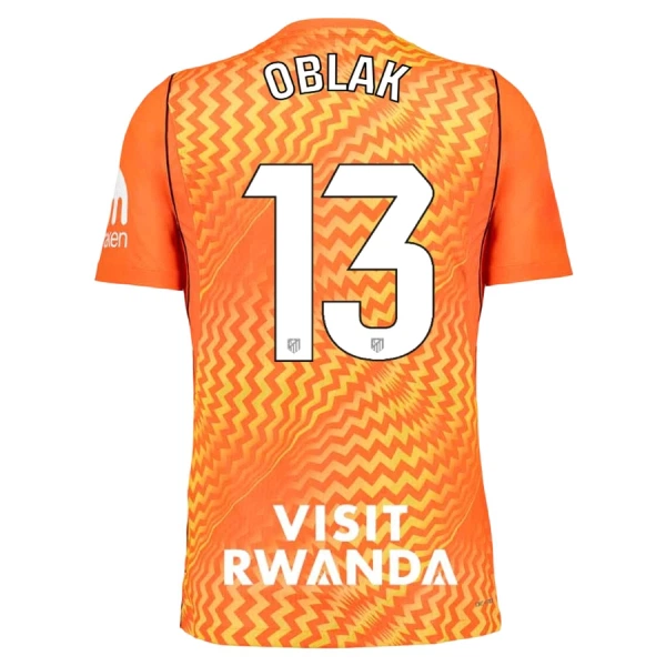 Brankářské Fotbalové Dresy Atlético Madrid Jan Oblak 13 2026-27 Oranžový Brankářské Fotbalové Dresy Atlético Madrid Jan Oblak 13 2026-27 Oranžový